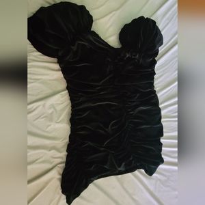 Black velvet mini dress by Hutch